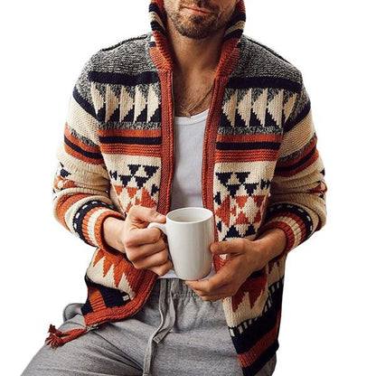 Elarova | Geometrische Strickjacke für Herren