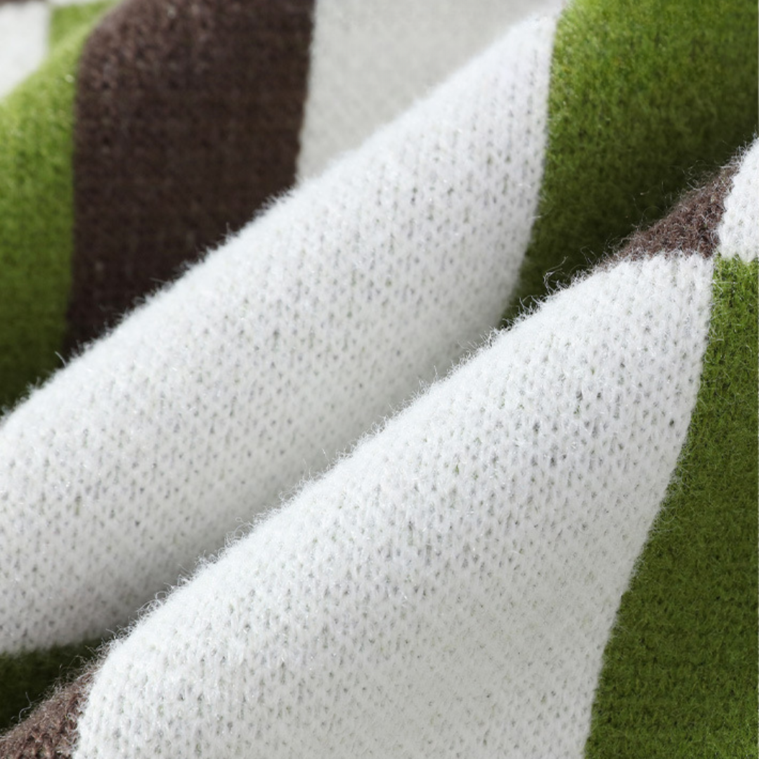 Elarova | Geometrischer Strickpullover für Herren – Weiche Acrylmischung, Rundhalsausschnitt, Langarm