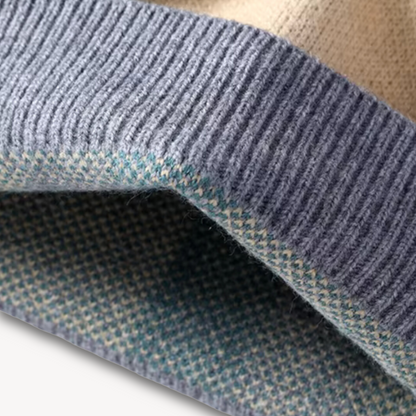 Elarova | Geometrischer Strickpullover für Herren – Weiche Acrylmischung, Rundhalsausschnitt, Langarm