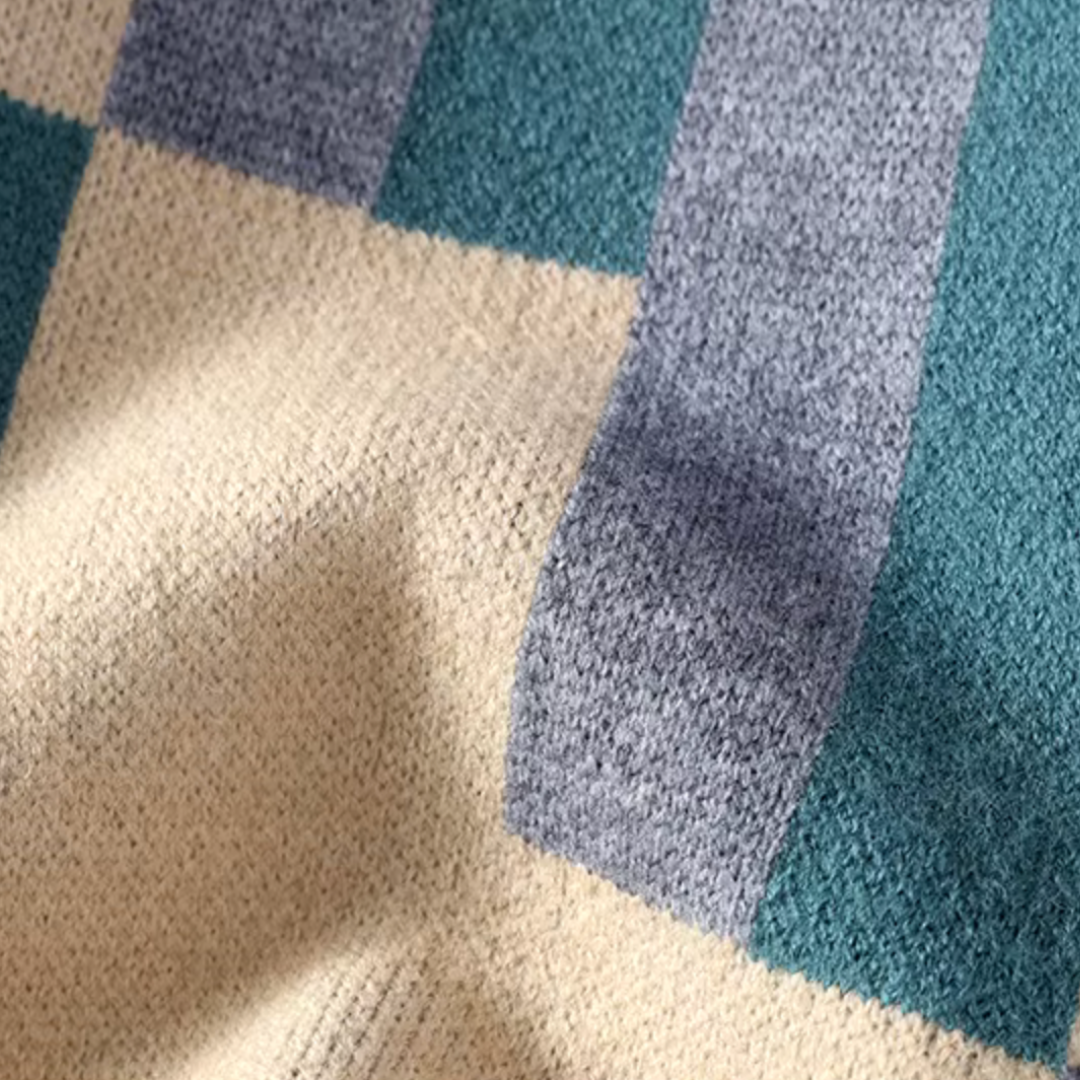 Elarova | Geometrischer Strickpullover für Herren – Weiche Acrylmischung, Rundhalsausschnitt, Langarm