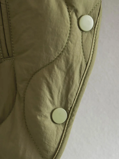 Elarova | Gepolsterte Jacke Damen, Leichtes Übergröße Modell Mit Taschen, Knopfverschluss