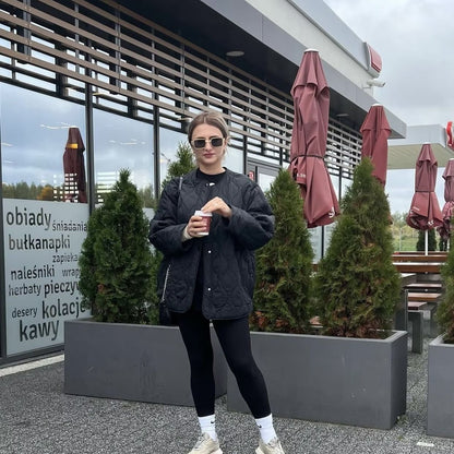 Elarova | Gepolsterte Jacke Damen, Leichtes Übergröße Modell Mit Taschen, Knopfverschluss