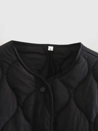 Elarova | Gepolsterte Jacke Damen, Leichtes Übergröße Modell Mit Taschen, Knopfverschluss