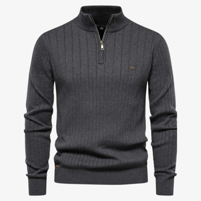 Elarova | Gerippter Pullover Slim Fit für Herren