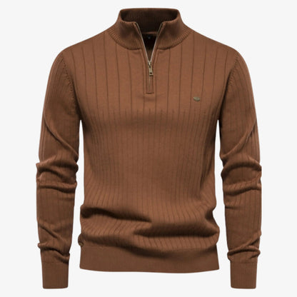 Elarova | Gerippter Pullover Slim Fit für Herren