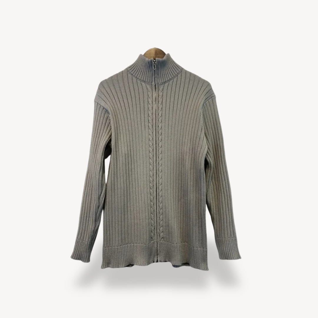 Elarova | Gerippter Pullover mit Reißverschluss für Herren