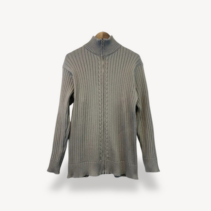 Elarova | Gerippter Pullover mit Reißverschluss für Herren