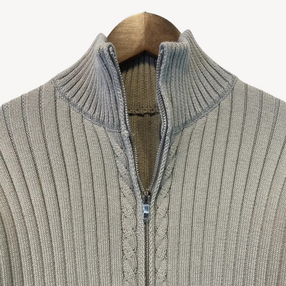 Elarova | Gerippter Pullover mit Reißverschluss für Herren