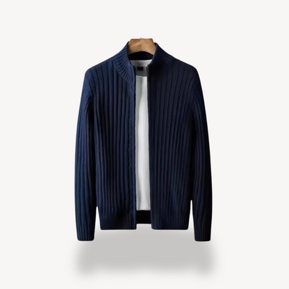 Elarova | Gerippter Pullover mit Reißverschluss für Herren