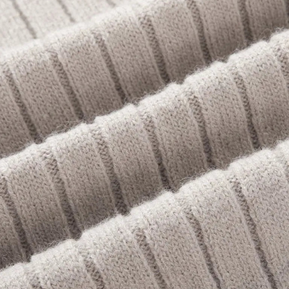 Elarova | Gerippter Pullover mit Viertelreißverschluss für Herren