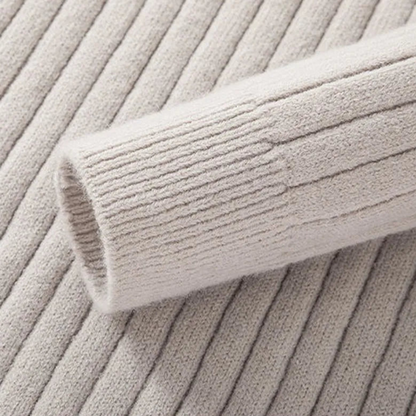 Elarova | Gerippter Pullover mit Viertelreißverschluss für Herren