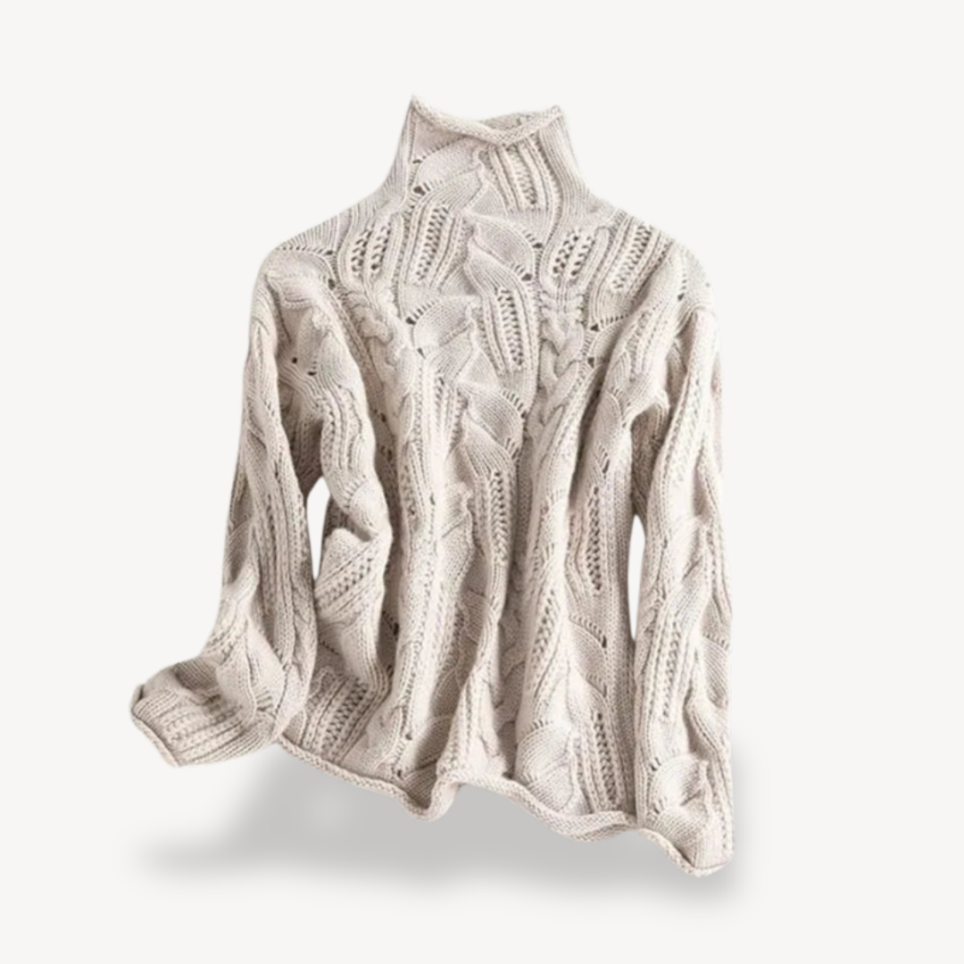 Elarova | Gerippter Rollkragenpullover für Damen