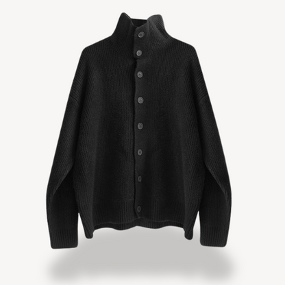 Elarova | Gerippter Strick-Cardigan mit Knöpfen für Herren