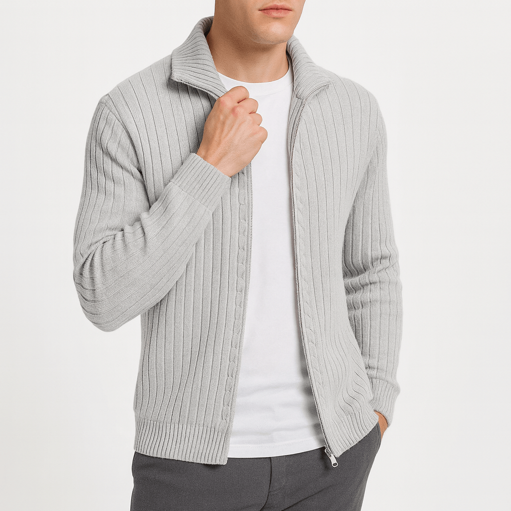 Elarova | Gerippter Strickcardigan mit offener Vorderseite