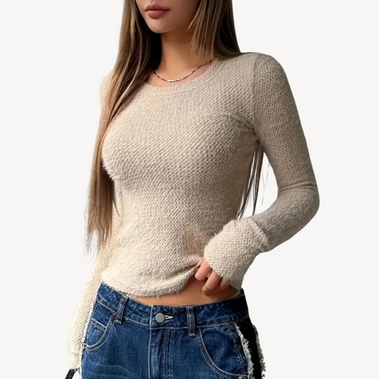 Elarova | Geripptes Langarm-Top für Damen