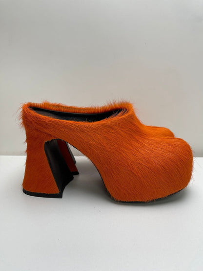 Elarova | Geschlossene Zehe Rosshaar Chunky Heel Wasserdichte Plattform Slipper