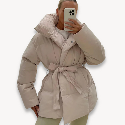 Elarova | Gesteppte Pufferjacke mit Gürtel für Damen