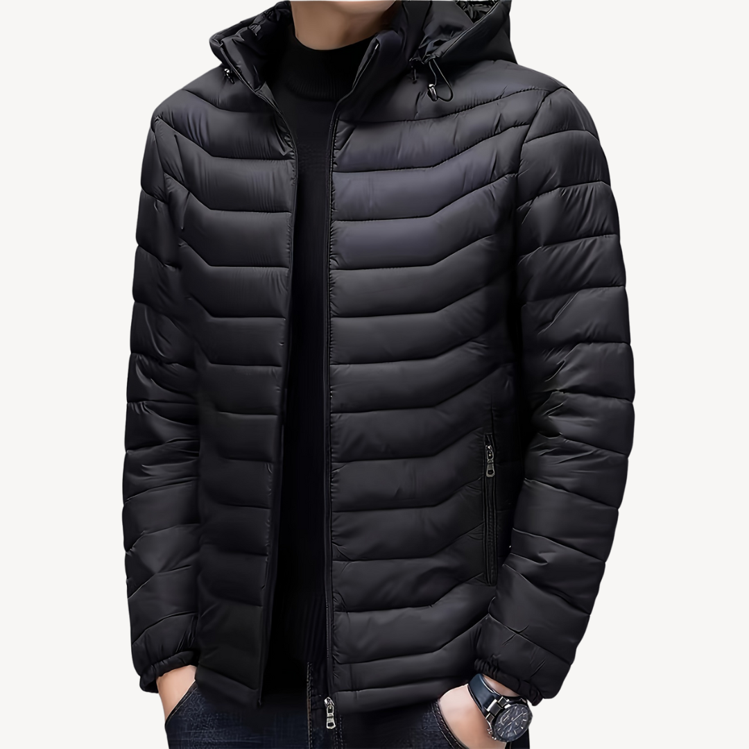 Elarova | Gesteppte Pufferjacke mit Kapuze für Herren