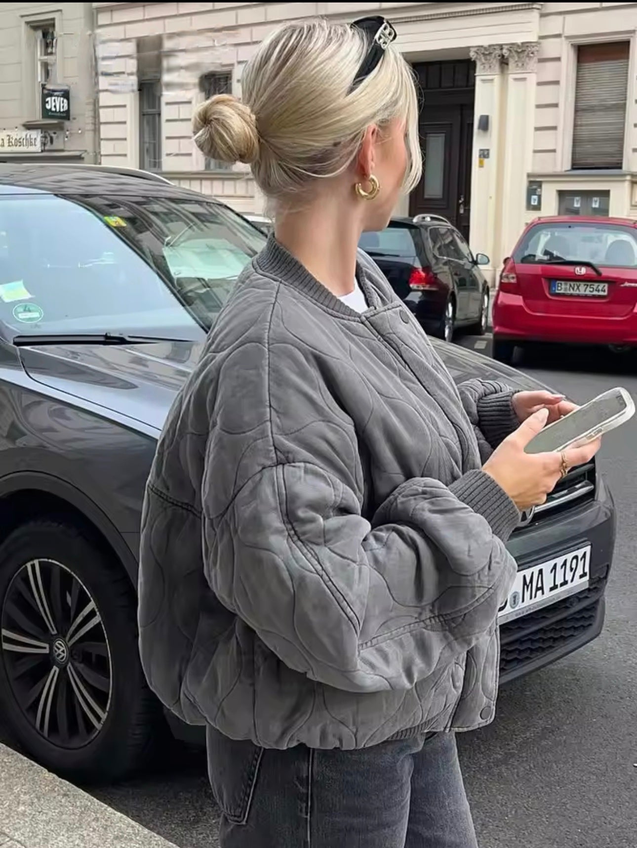Elarova | Gesteppte, Übergroße Bomberjacke