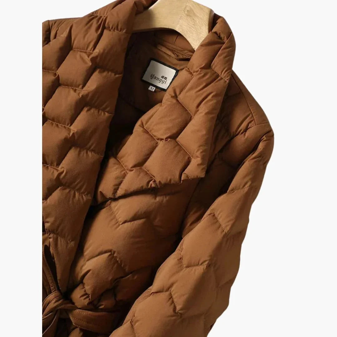 Elarova | Gesteppter Daunenmantel mit Gürtel für Damen