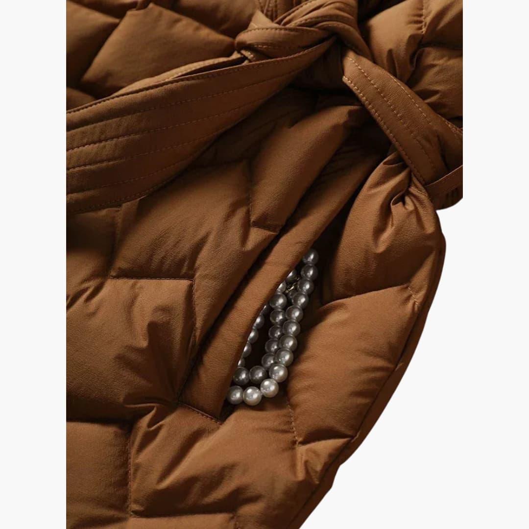 Elarova | Gesteppter Daunenmantel mit Gürtel für Damen