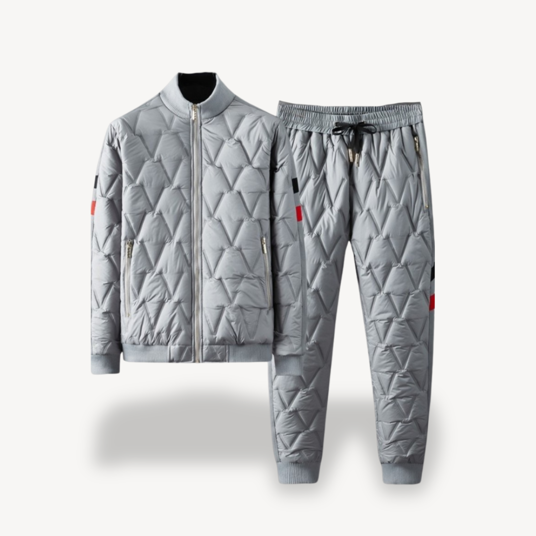 Elarova | Gestepptes Herren-Set aus Jacke und Hose