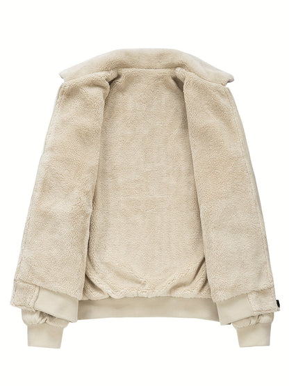 Elarova | Gestreifte Cord-Fleecejacke für Herren