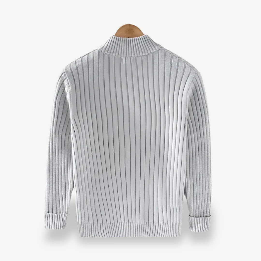 Elarova | Gestreifte Strickjacke mit Reißverschluss für Herren