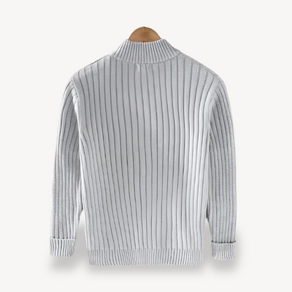 Elarova | Gestreifte Strickjacke mit Reißverschluss für Herren