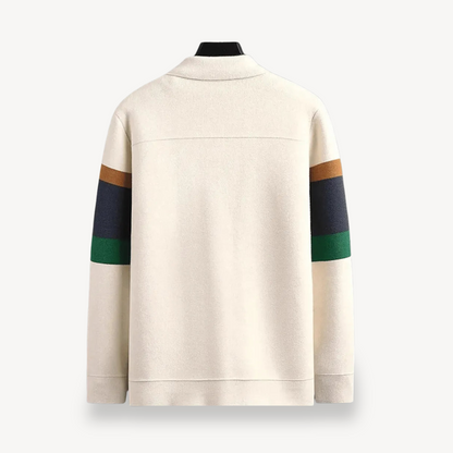 Elarova | Gestreifte Woll-Strickjacke für Herren