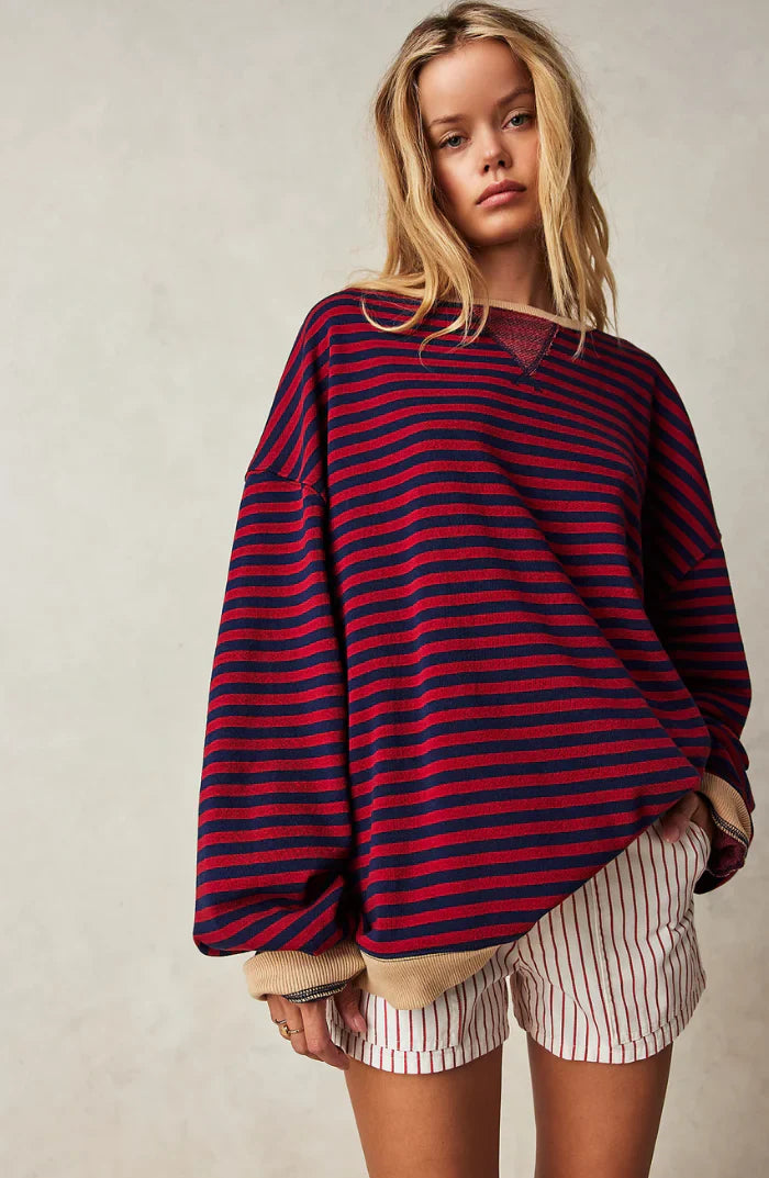 Elarova | Gestreifter Freizeitpullover