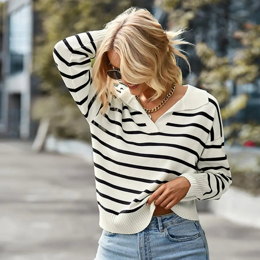 Elarova | Gestreifter Freizeitpullover