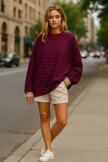 Elarova | Gestreifter Freizeitpullover