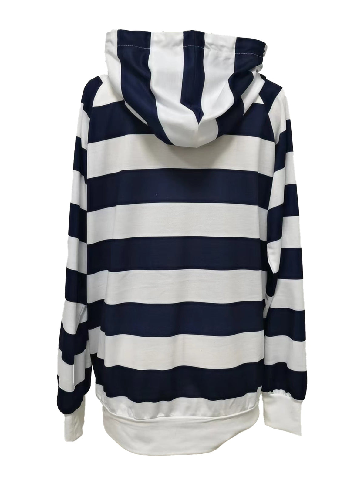 Elarova | Gestreifter Hoodie mit Reißverschluss und Kordelzug