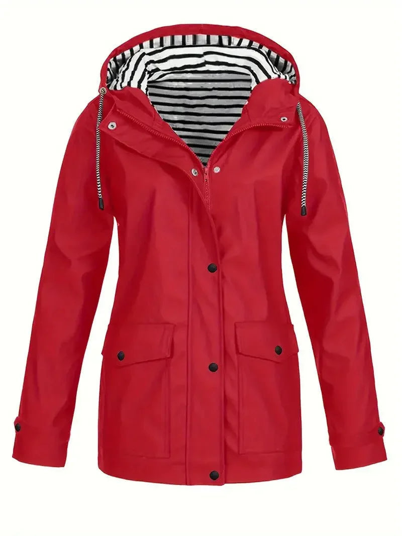 Elarova | Gestreifter Regenmantel für Damen