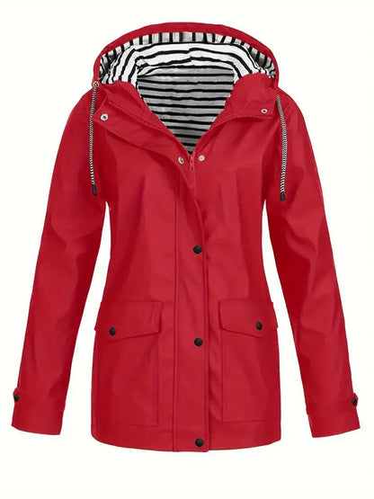 Elarova | Gestreifter Regenmantel für Damen