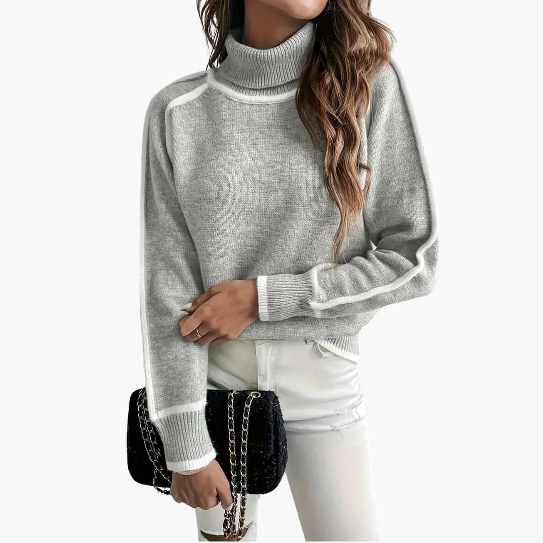 Elarova | Gestreifter Rollkragenpullover für Damen