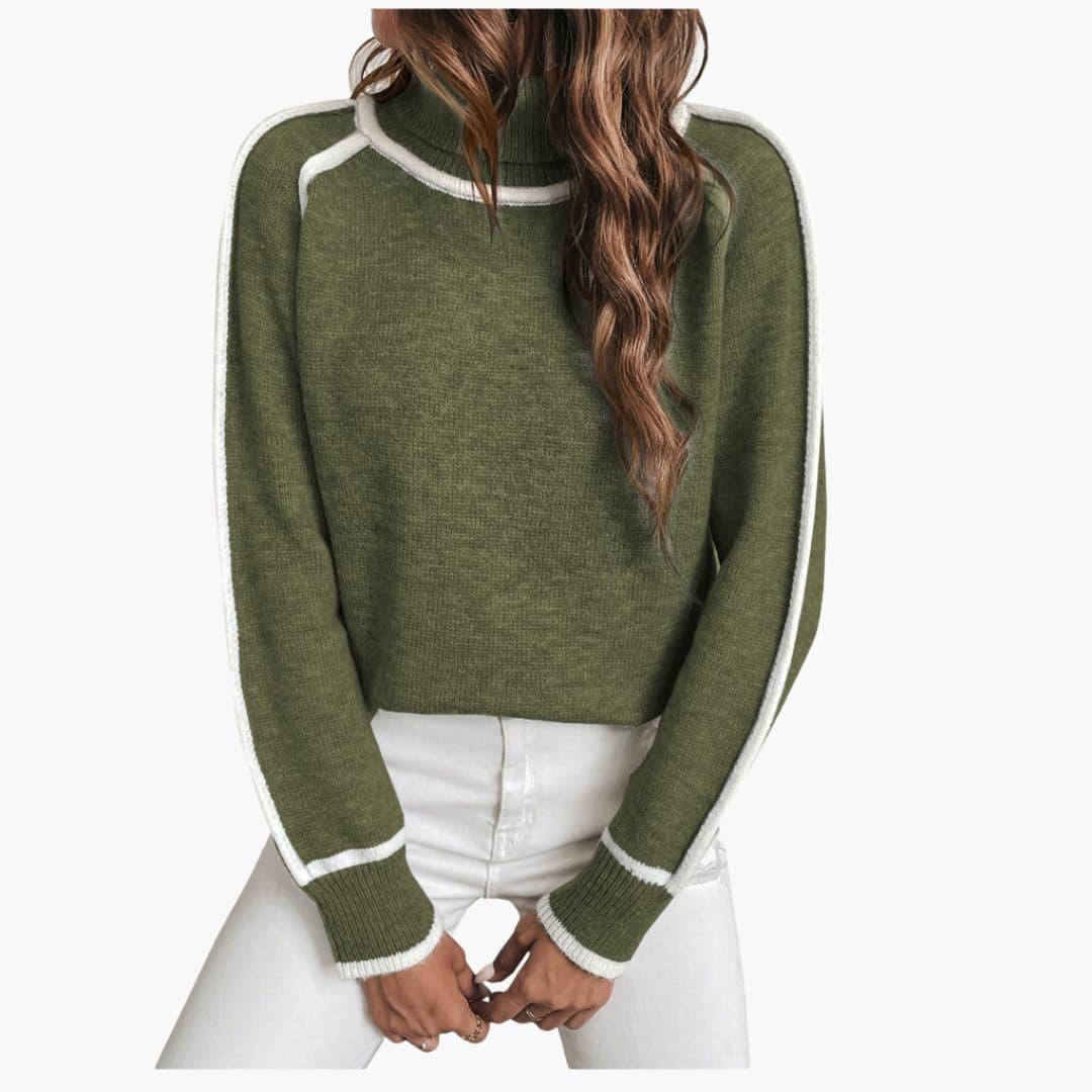 Elarova | Gestreifter Rollkragenpullover für Damen