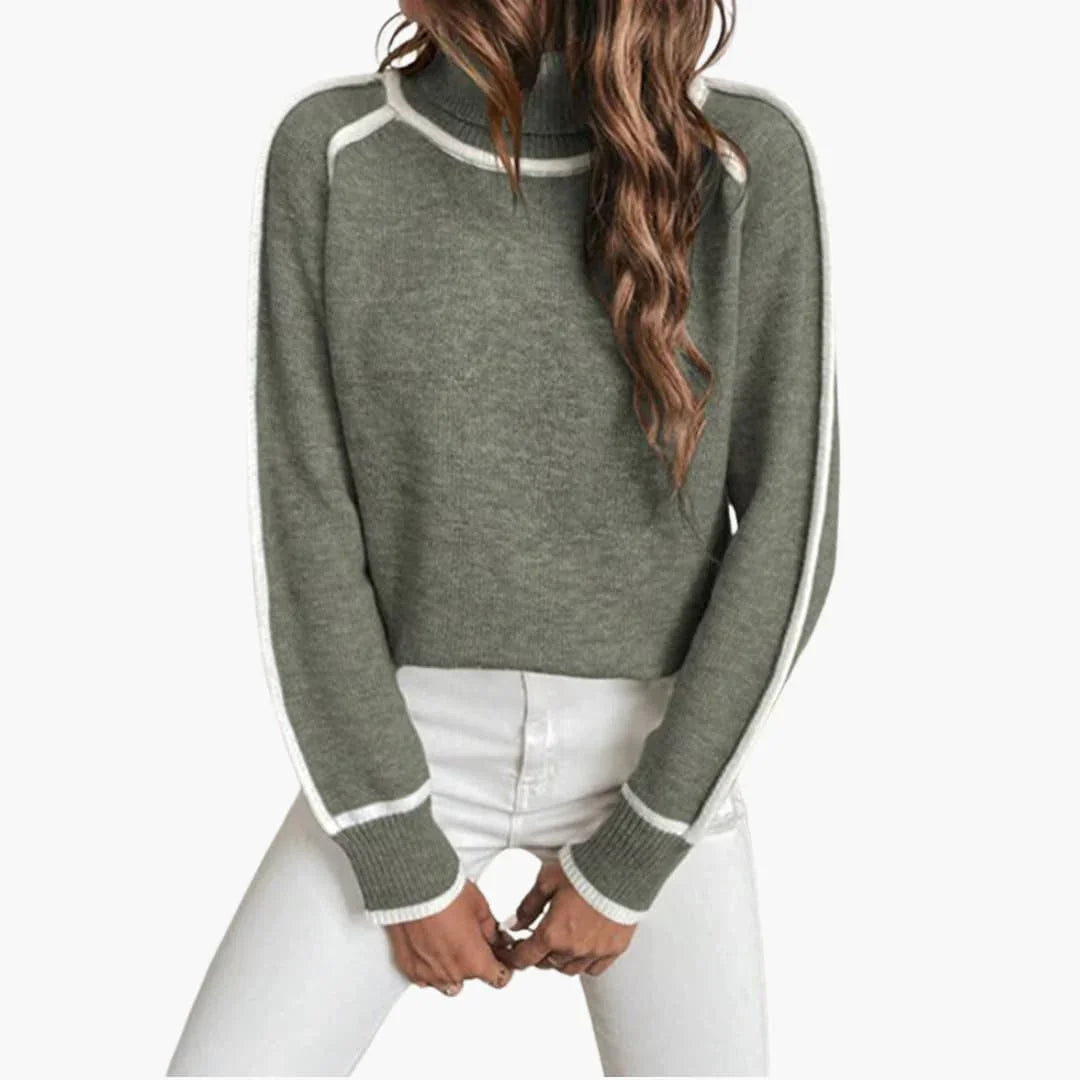 Elarova | Gestreifter Rollkragenpullover für Damen