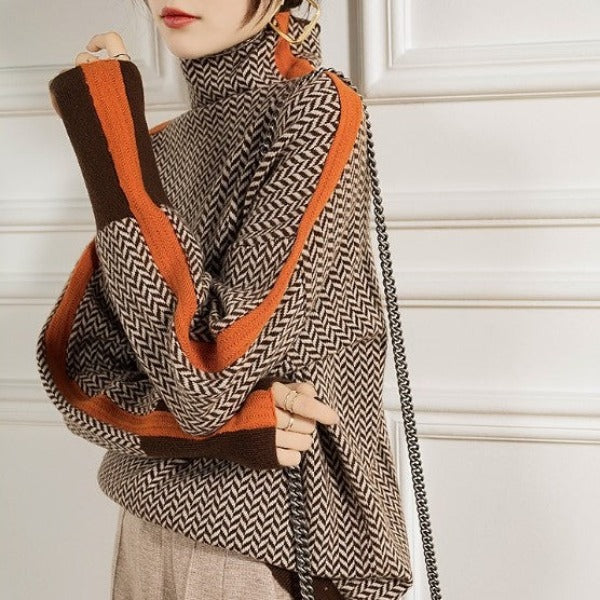 Elarova | Gestreifter Winterpullover