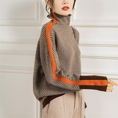 Elarova | Gestreifter Winterpullover
