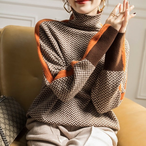 Elarova | Gestreifter Winterpullover