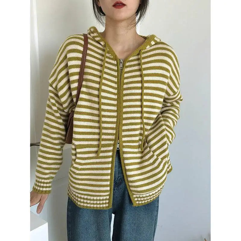 Elarova | Gestreiftes Hoodie Sweatshirt