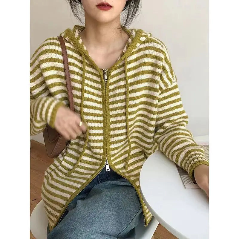 Elarova | Gestreiftes Hoodie Sweatshirt