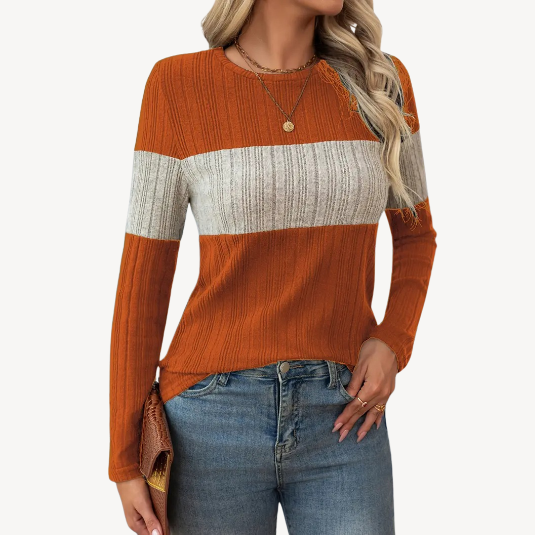 Elarova | Gestreiftes Langarm-Top für Damen