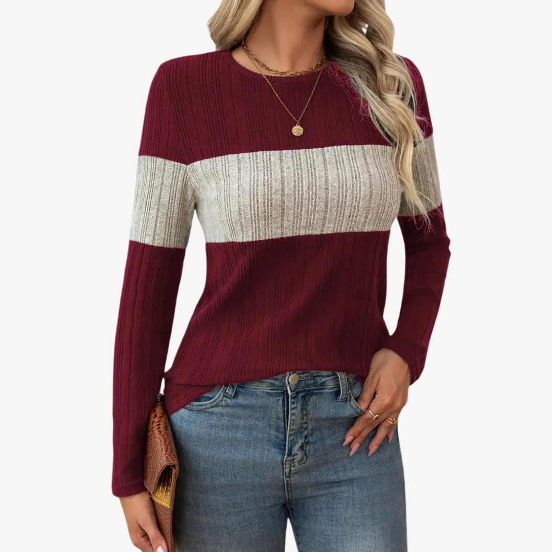 Elarova | Gestreiftes Langarm-Top für Damen