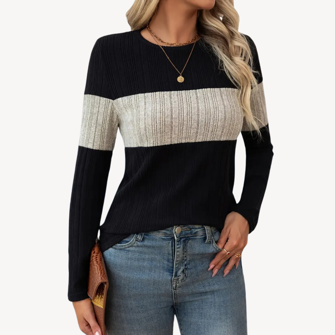 Elarova | Gestreiftes Langarm-Top für Damen