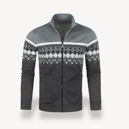 Elarova | Gestrickte Stehkragenjacke Herren