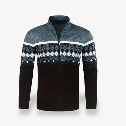 Elarova | Gestrickte Stehkragenjacke Herren