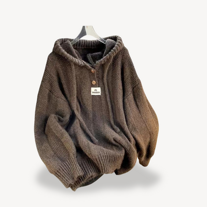 Elarova | Gestrickter Hoodie-Pullover für Damen